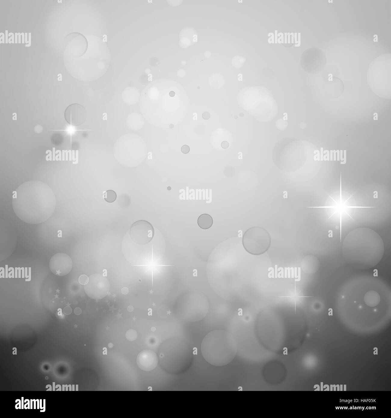 Abstract bokeh circles and stars background Stock Photo