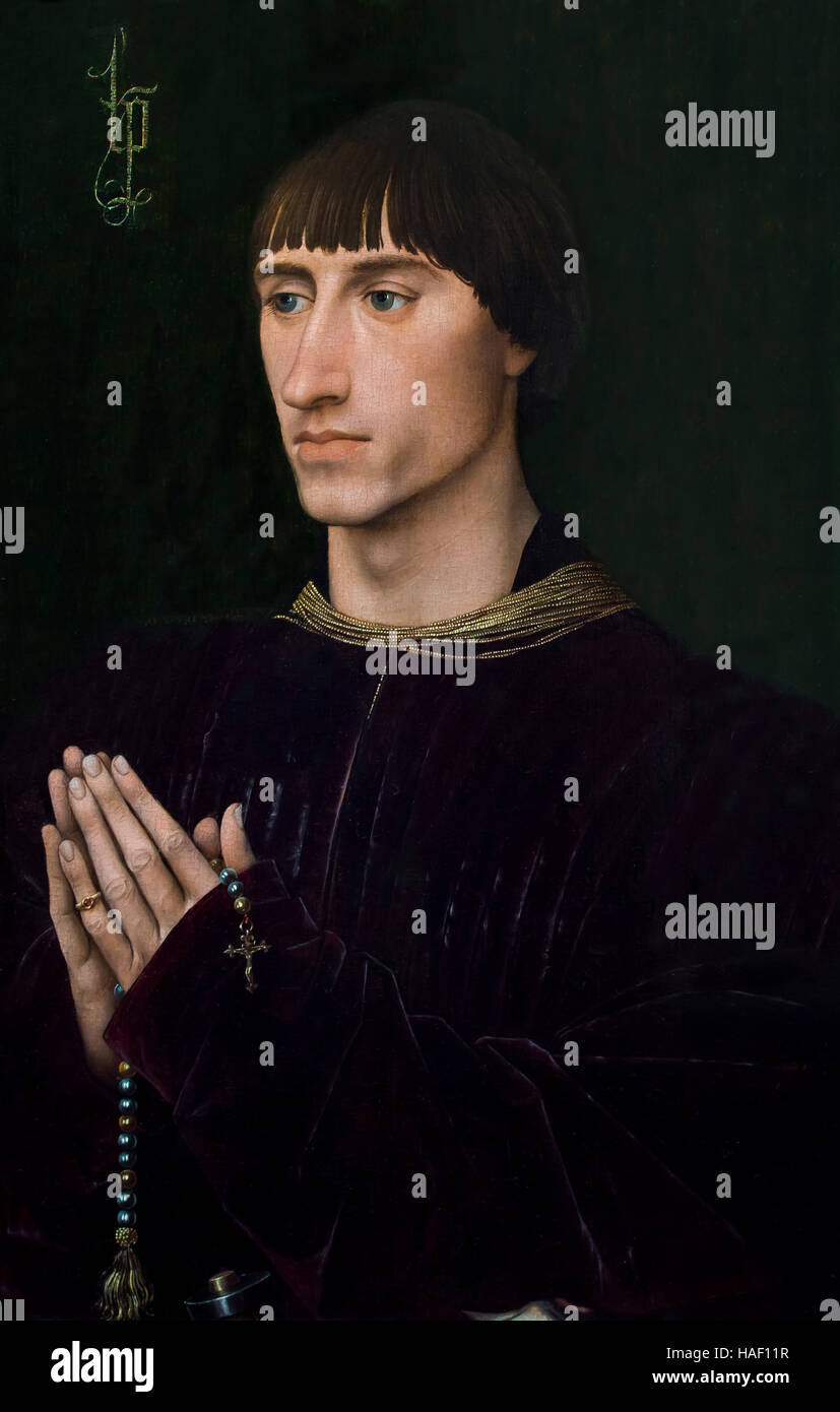 Portrait of Philippe de Croy, by Rogier van der Weyden, circa 1460, Royal Museum of Fine Arts, Antwerp, Belgium, Europe Stock Photo