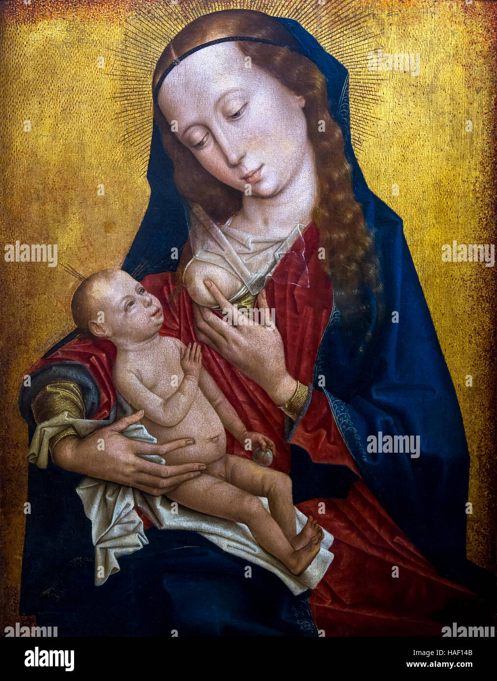 Our Lady of the Milk, Maria Lactans, by Rogier van der Weyden, 1470's,  Museum Mayer van den Bergh, Antwerp, Belgium, Europe Stock Photo - Alamy
