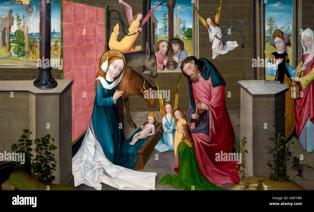 Scenes from the Life of Christ, by the Master of the Wenemaer Triptych, circa 1480,  Museum of Fine Arts, Ghent, Belgium, West Flanders, Belgium, Stock Photo