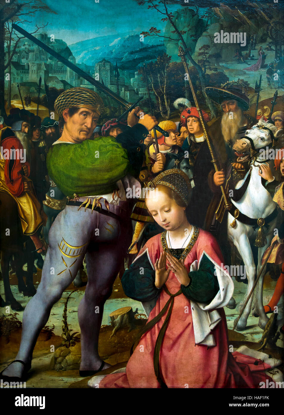 Martyrdom of Saint Catherine, by Jan Provoost, circa 1503, Groeningemuseum, Bruges, West Flanders, Belgium, Europe Stock Photo