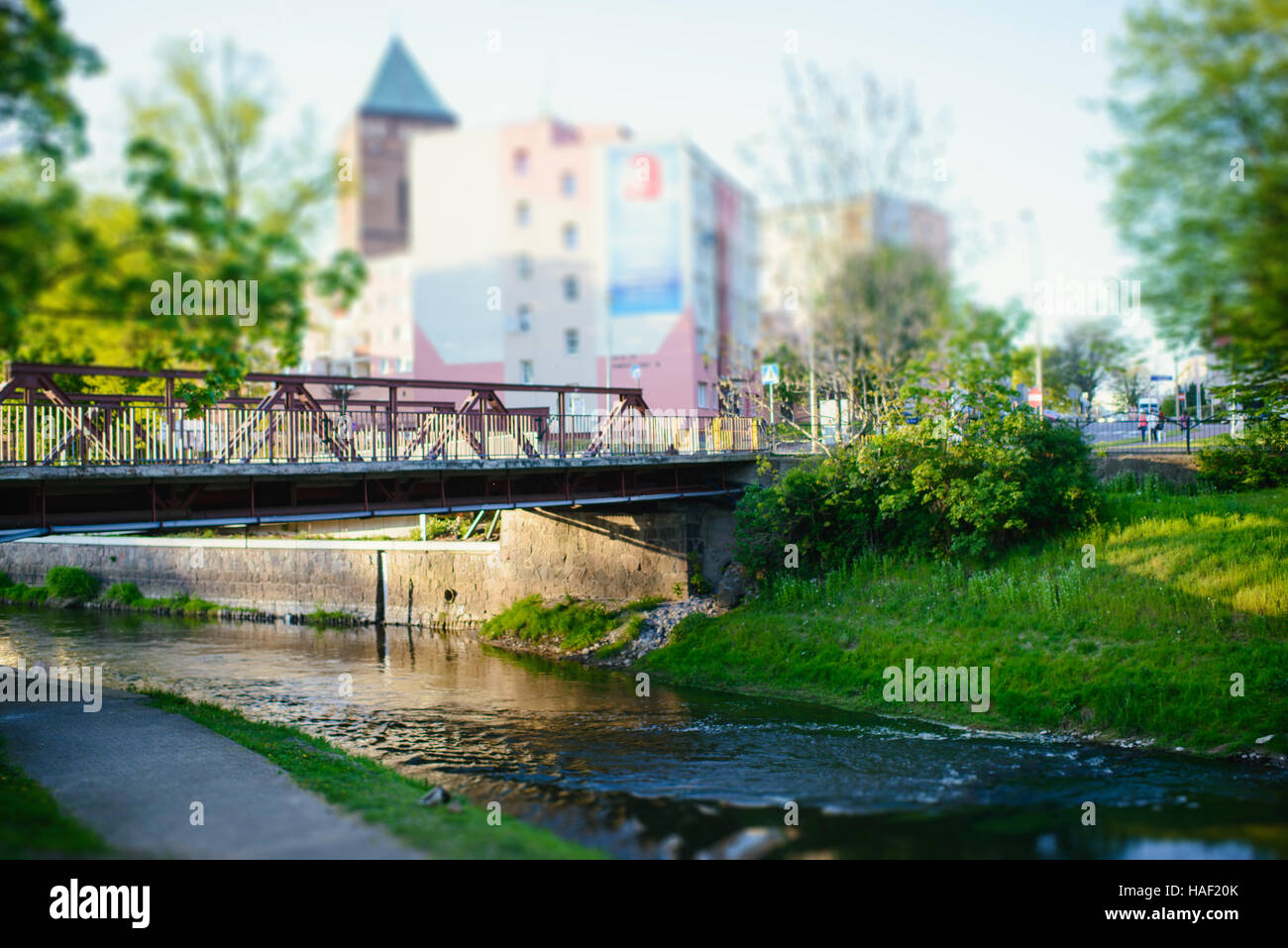 Small Bridge Spring Small bridge in the city in spring Stock Photo - Alamy