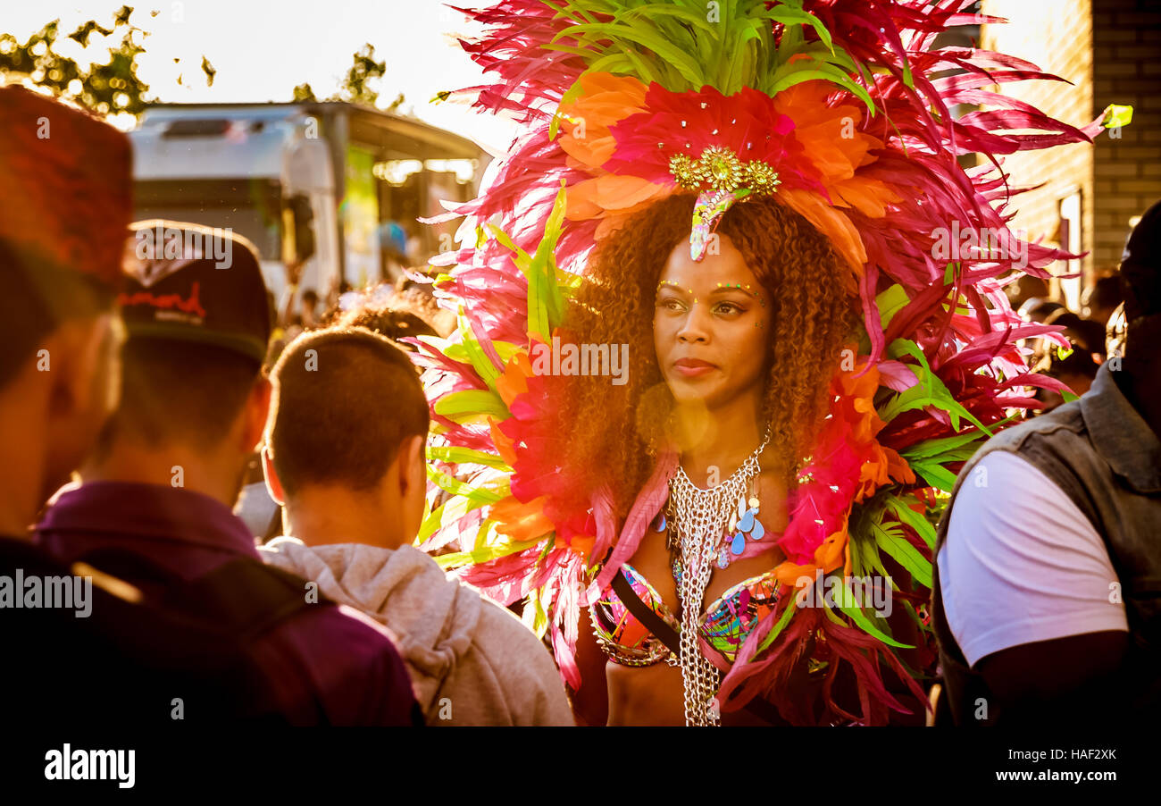 Reveller from the Euphoria Carnival mas band's Notting Hill Carnival