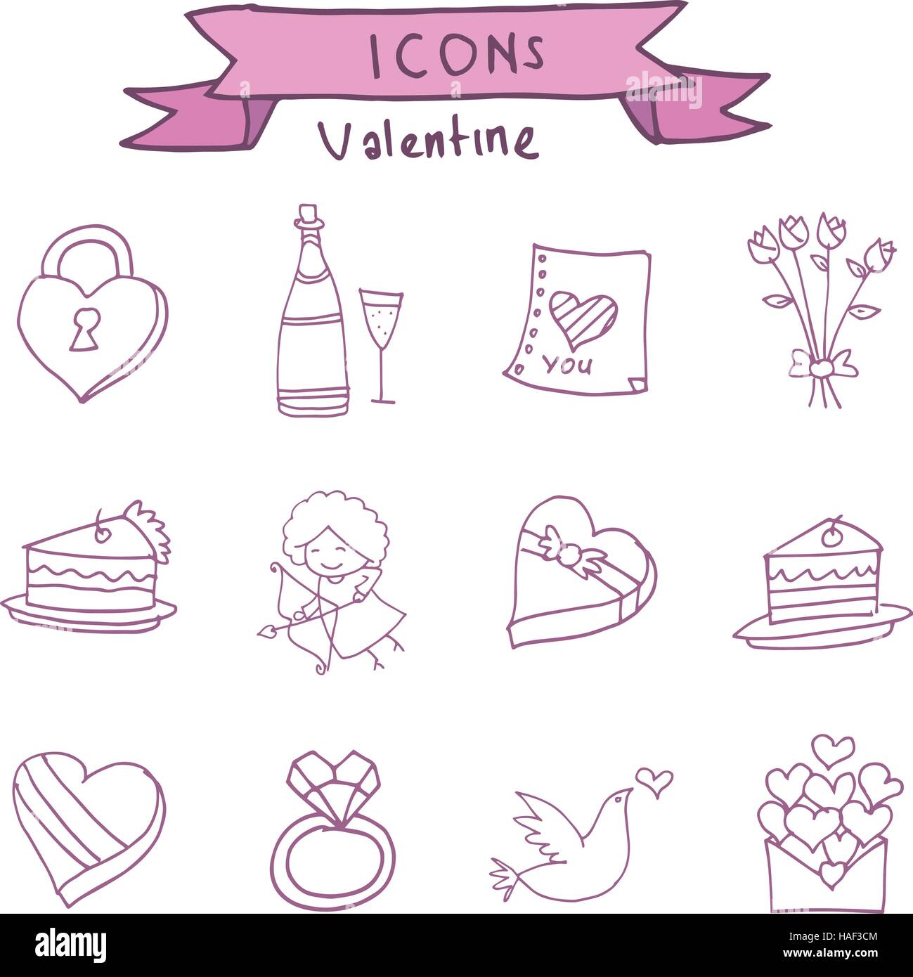Collection icon of valentine day Stock Vector Image & Art - Alamy