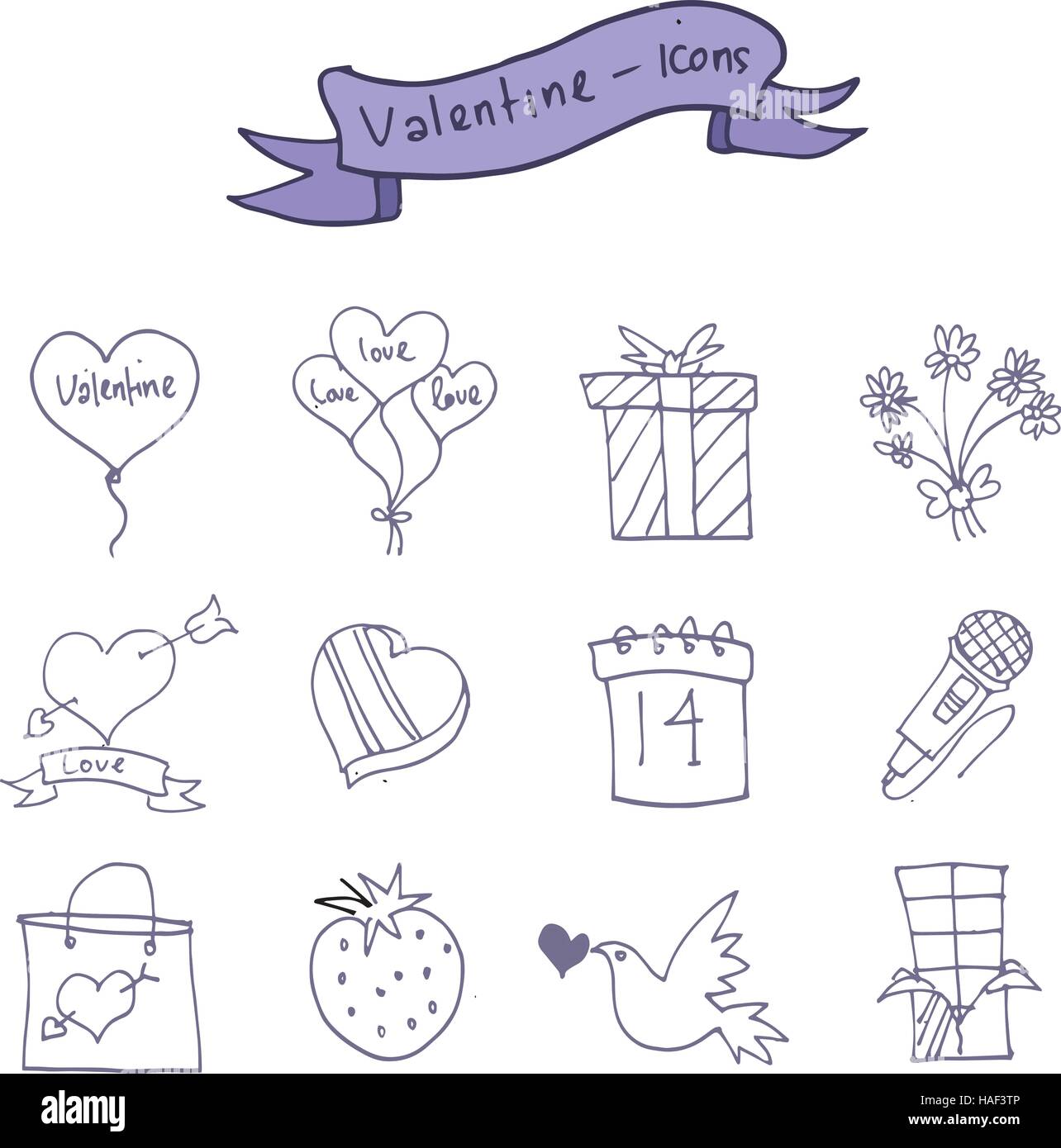 Icons of valentine day romance theme Stock Vector Image & Art - Alamy