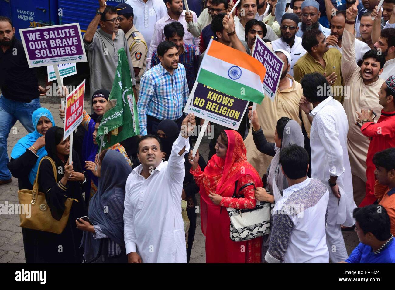 Aimim Rally All India Majlis-e-Ittehadul Muslimeen (AIMIM) workers take a part in ...