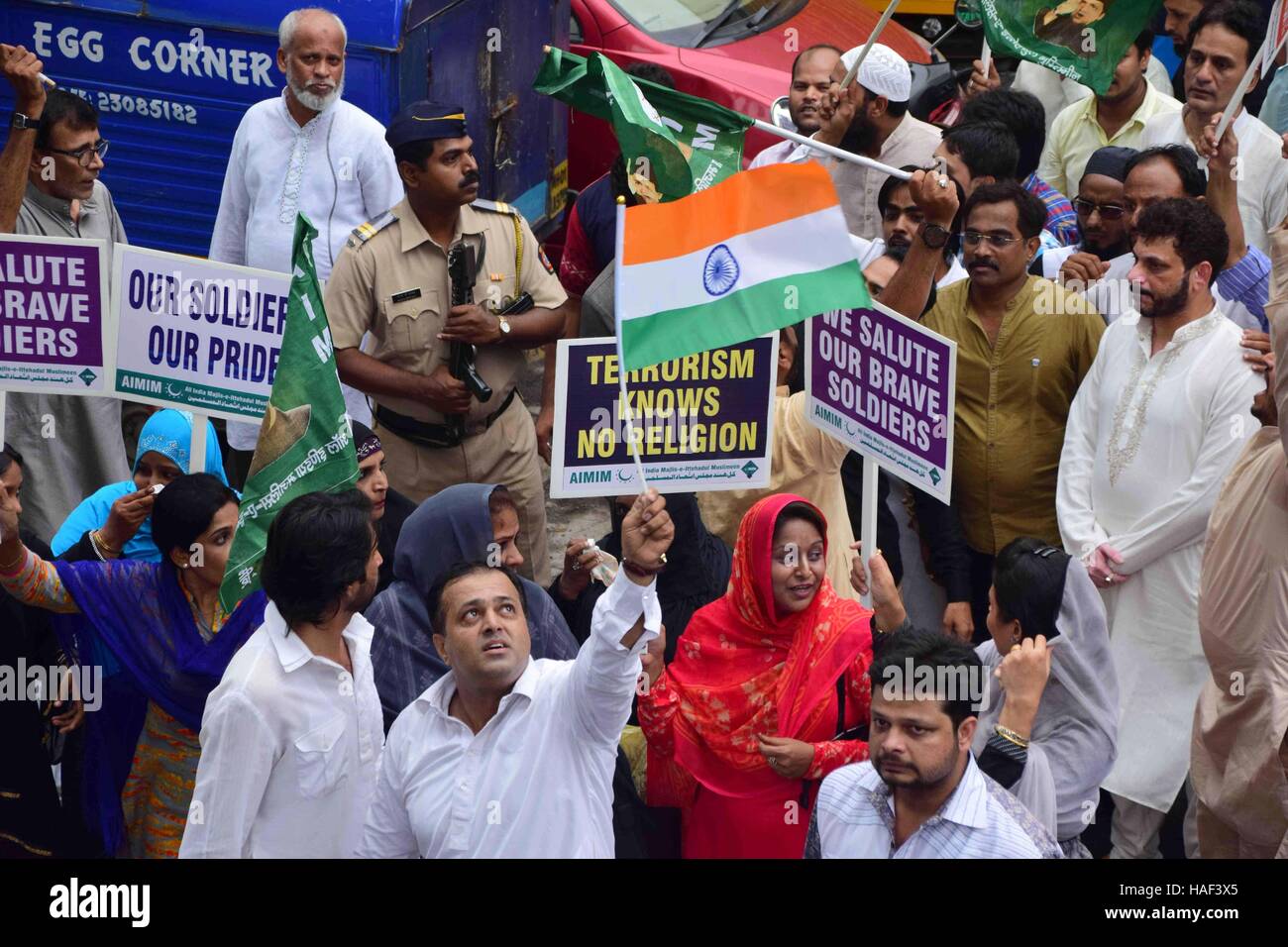 Aimim Rally All India Majlis-e-Ittehadul Muslimeen (AIMIM) workers take a part in ...