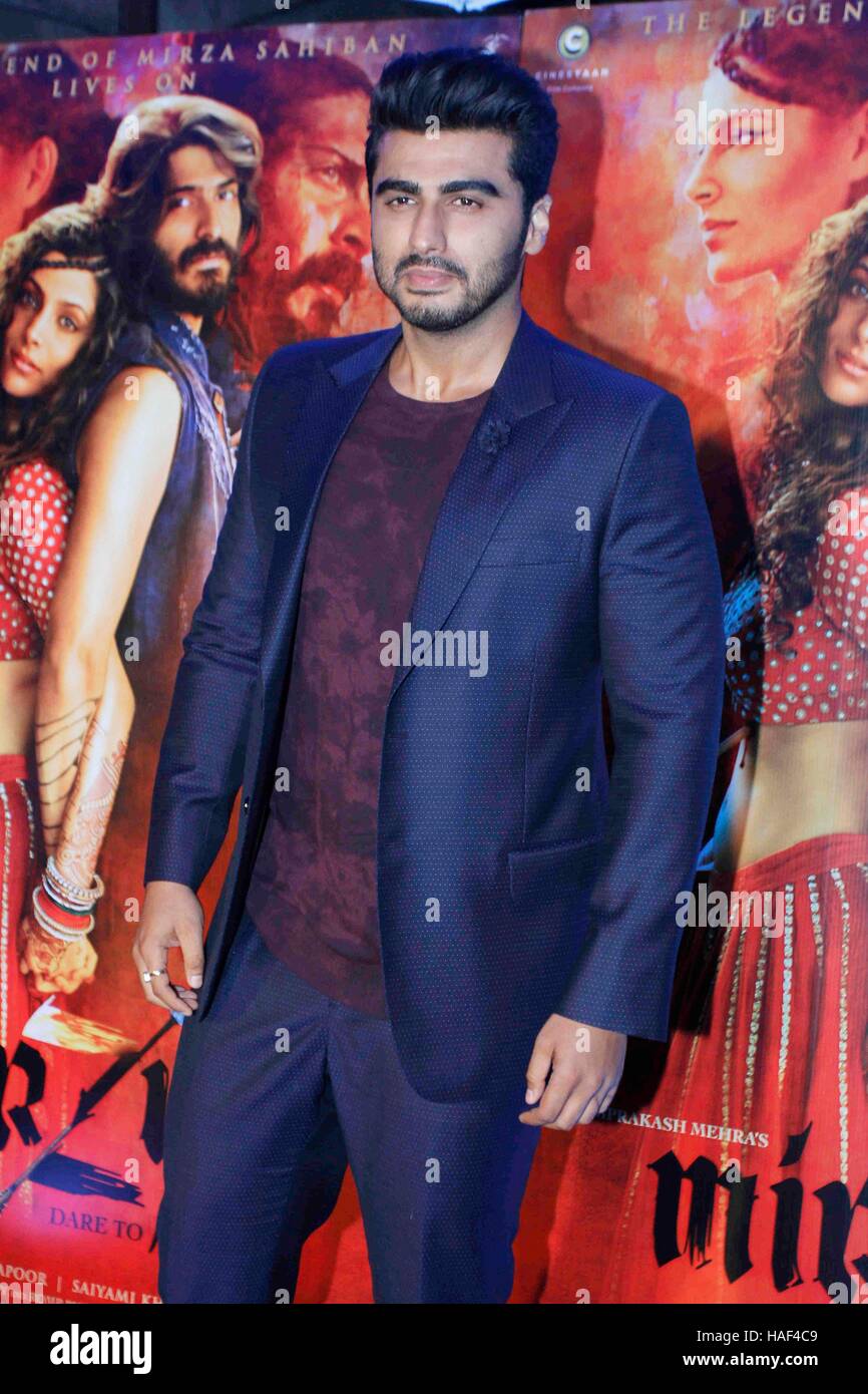 Bollywood actor Arjun Kapoor during the red carpet for get together of film Mirzya in Mumbai, India on September 26, 2016. Stock Photo
