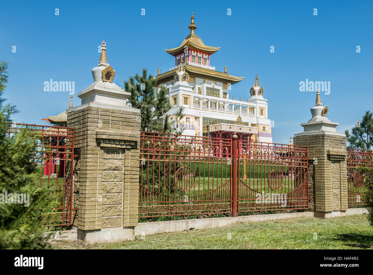The Buddhist complex 'Golden Abode of Buddha Shakyamuni'. Kalmykia, Russia. It is largest Buddhist temple in Europe and accommodates largest in Europe Stock Photo