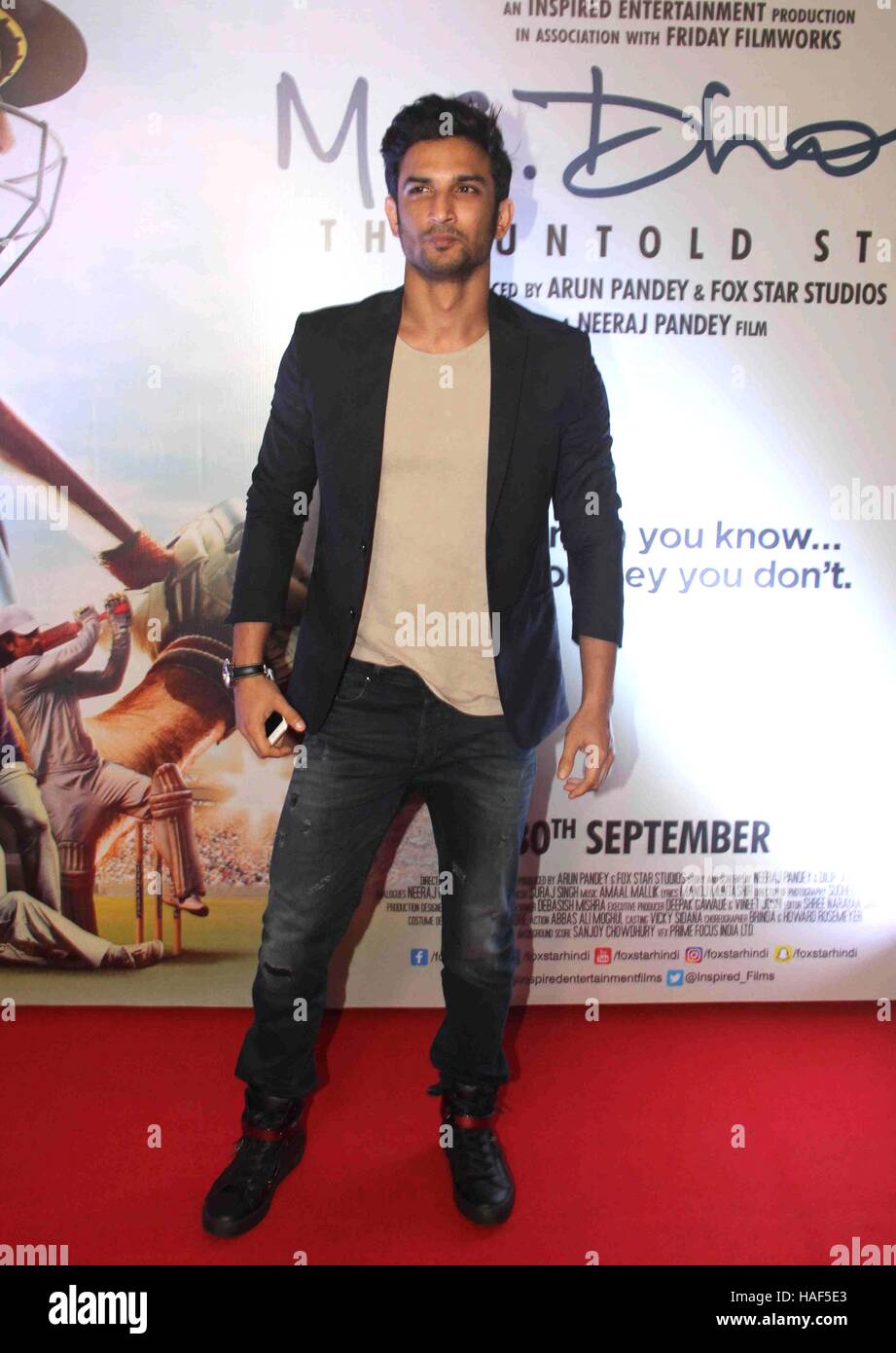 Sushant Singh Rajput ; Indian Bollywood actor at the screening of film ...