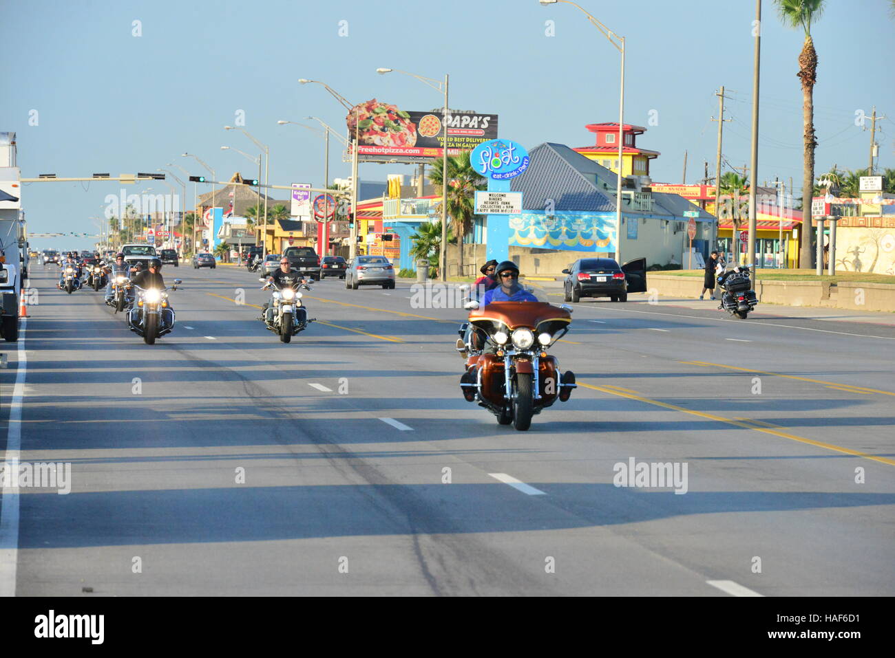 Harley Davidson Motorcycles at Galveston in Texas Stock Photo Alamy