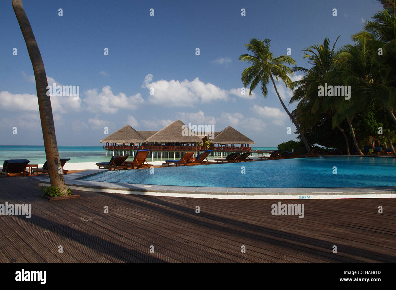 Beach Resort Maldive Islands Stock Photo