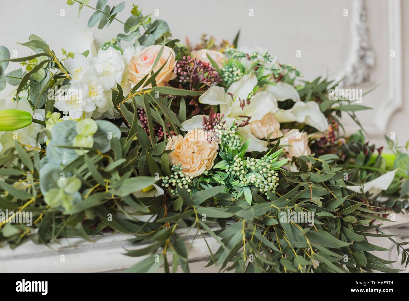 Flowers for the wedding ceremony Stock Photo Alamy