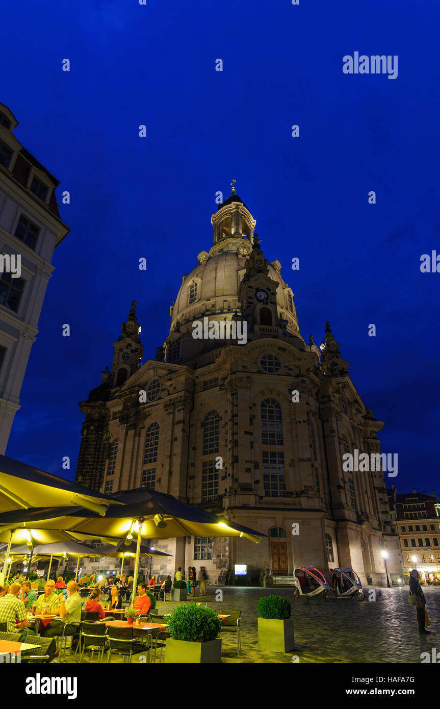 Dresden: Frauenkirche at the Neumarkt, , Sachsen, Saxony, Germany Stock Photo