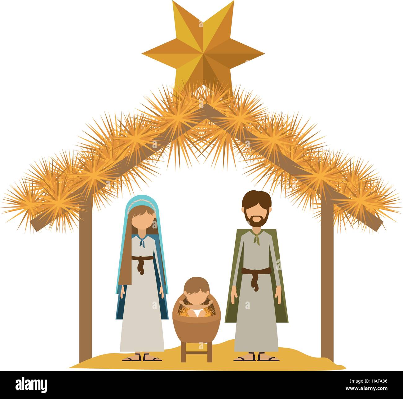 Holy family icon. Nativity merry christmas season and decoration theme ...