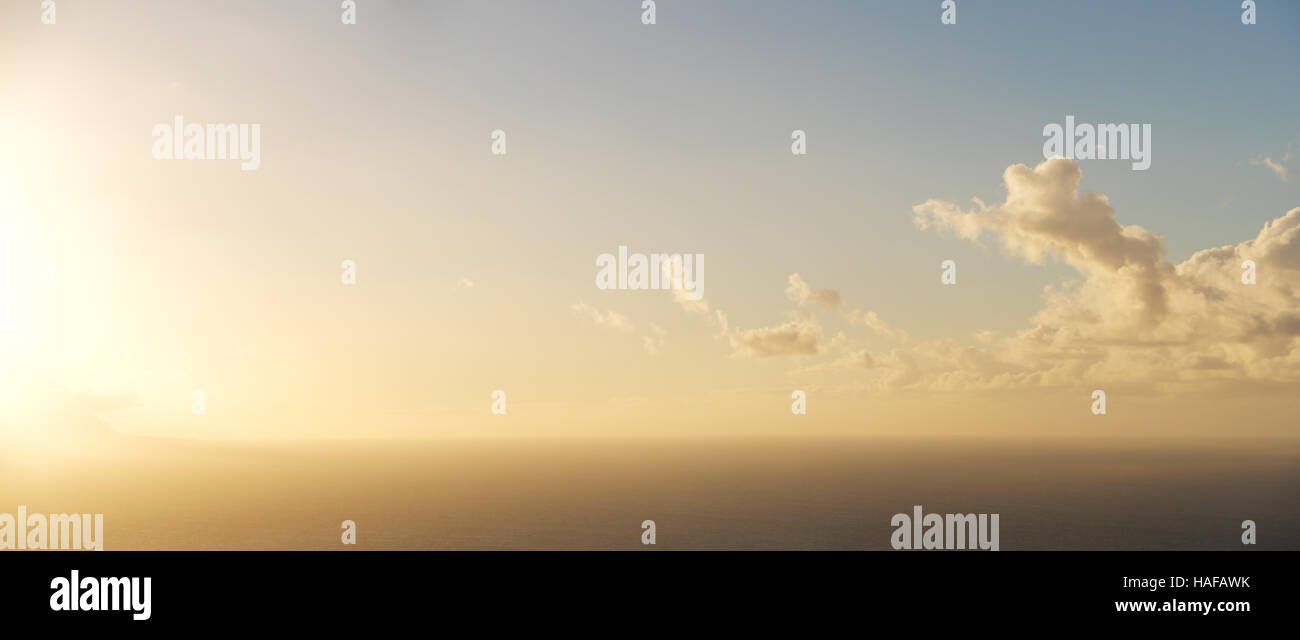 scenic sky background panorama - sunset sky over water Stock Photo