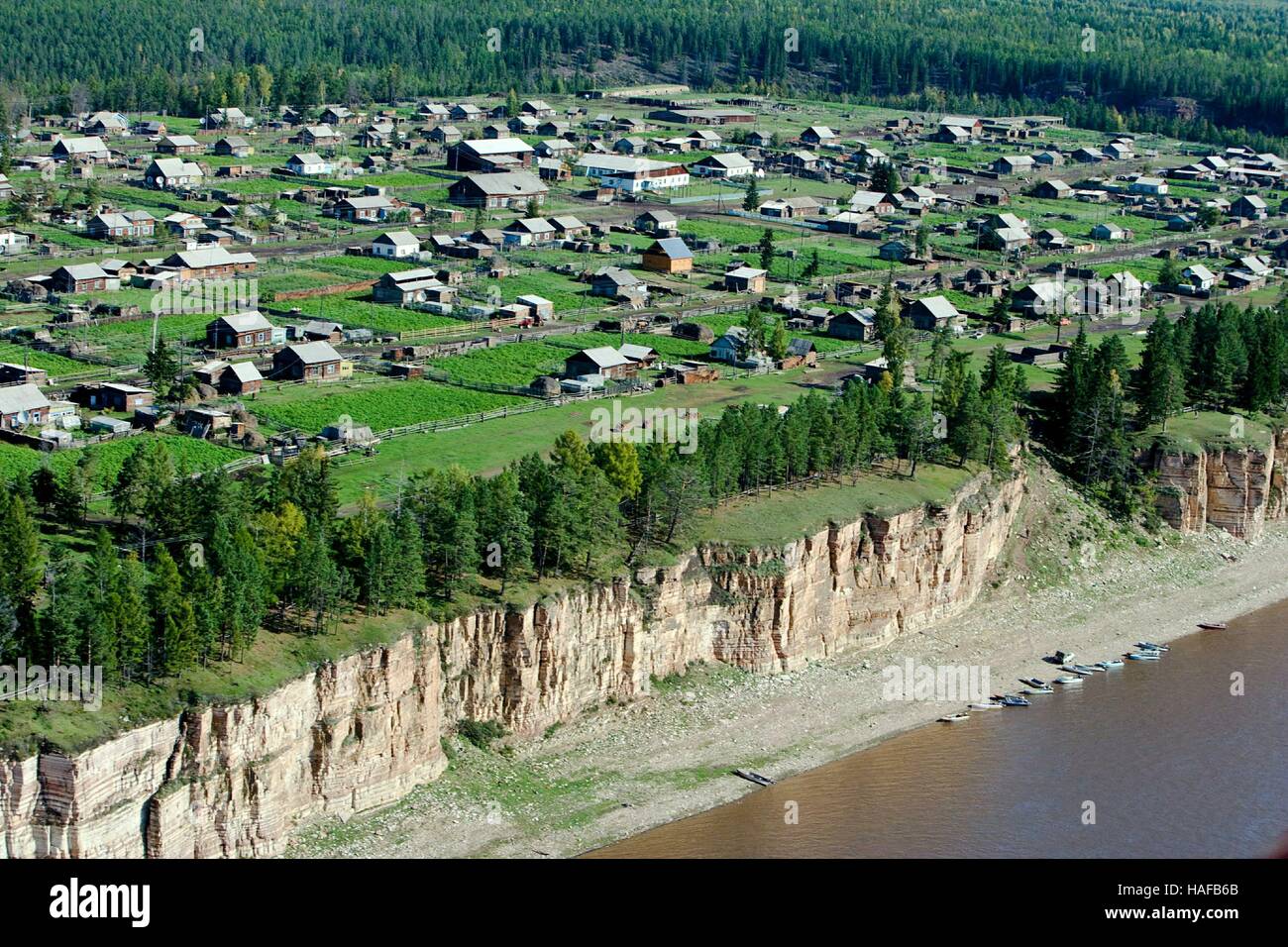 Sakha Yakutia Republic From Above Sinsk Village Stock Photo Alamy