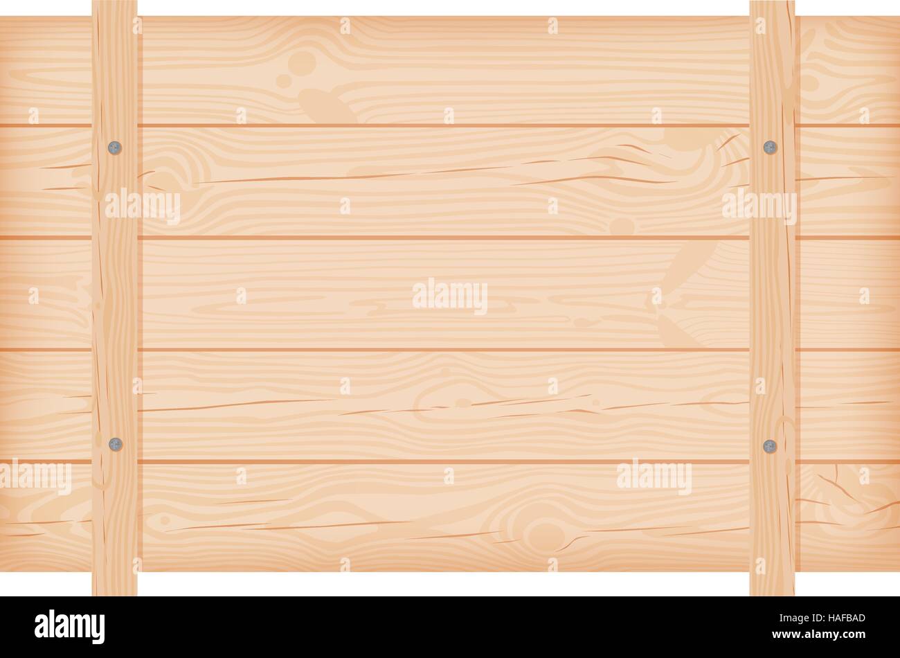 Wooden shipping box with knots,cracks and nails vector illustration Stock Vector
