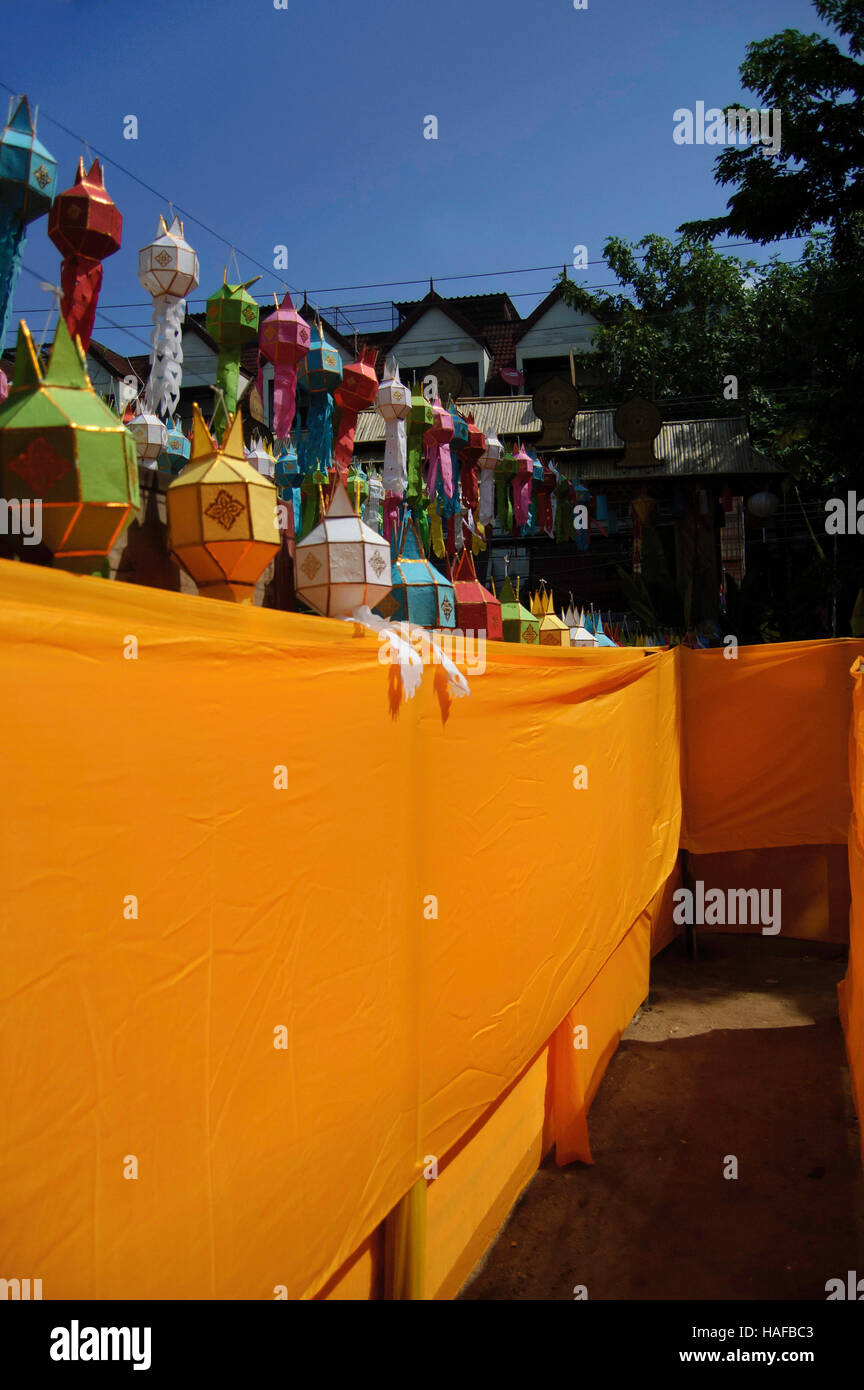 Chiang Mai, Thailand: setting the Loy Kratong Festival Stock Photo