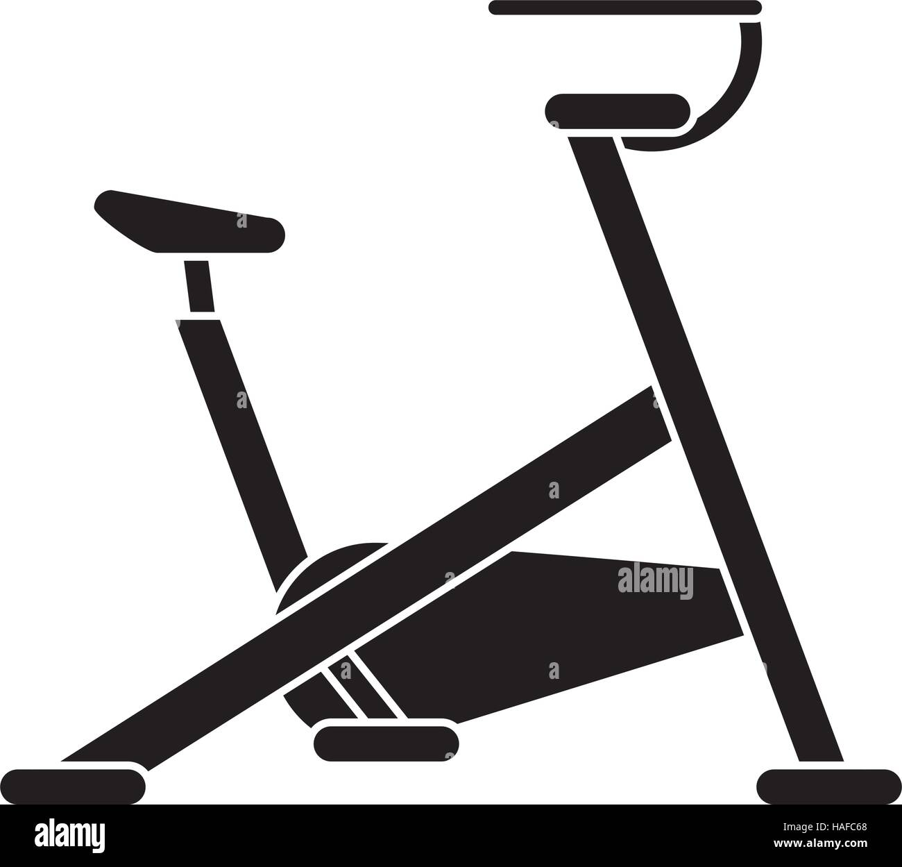 silhouette stationary bicycle machine gym sport Stock Vector