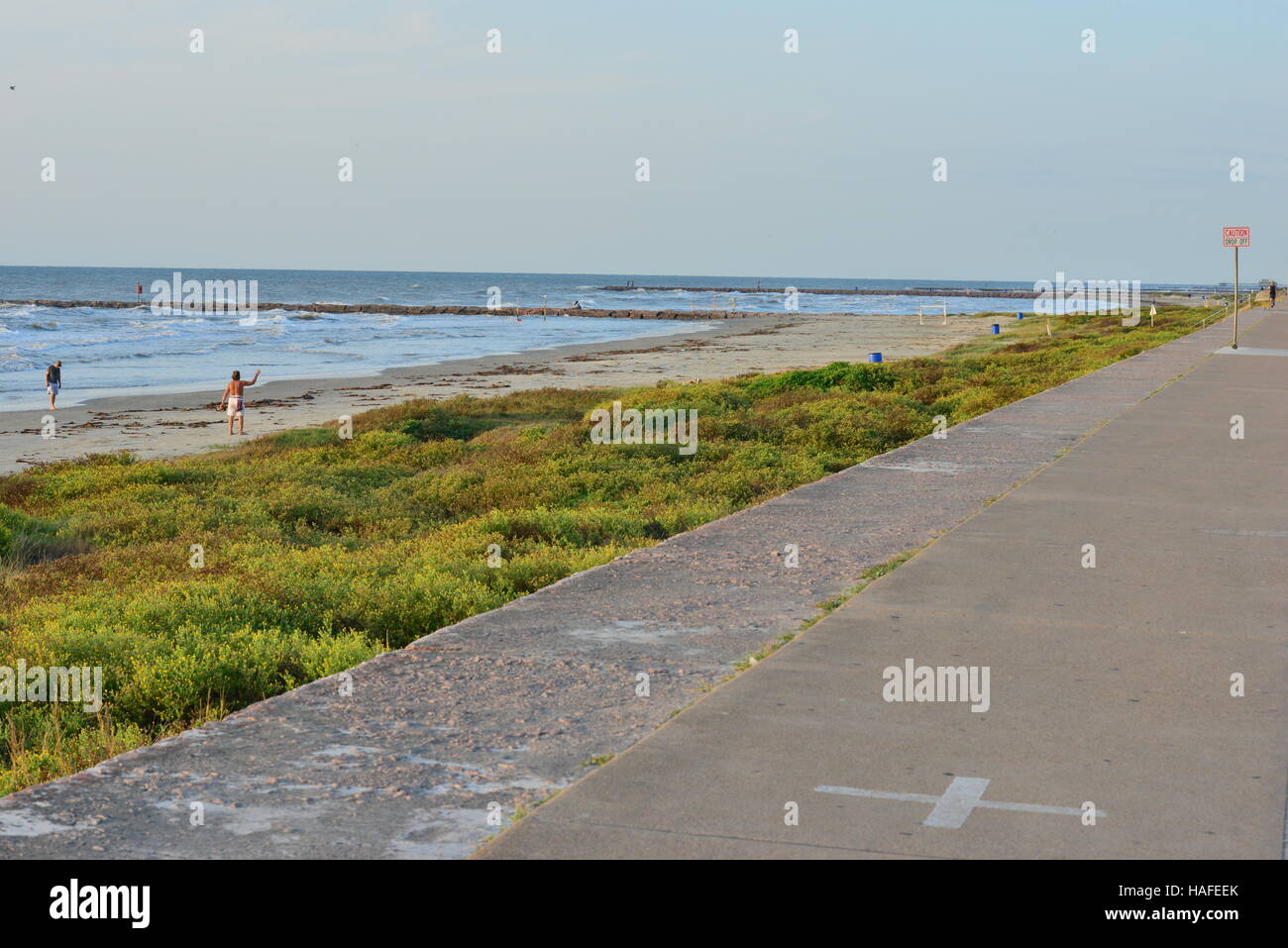 The beach at Galveston in Texas in November Stock Photo Alamy