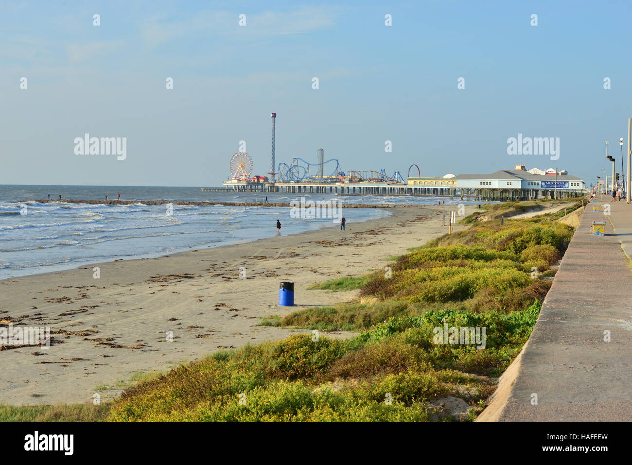 The beach at Galveston in Texas in November Stock Photo Alamy