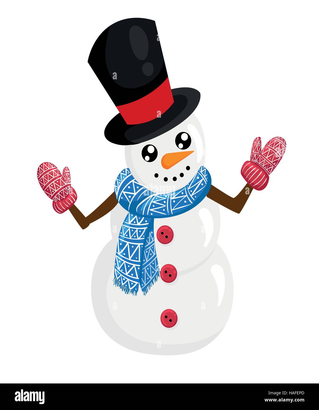 Snowman on the white background new year Stock Vector Image & Art - Alamy