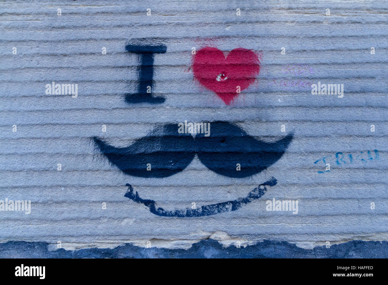 I love moustache grafitti Stock Photo