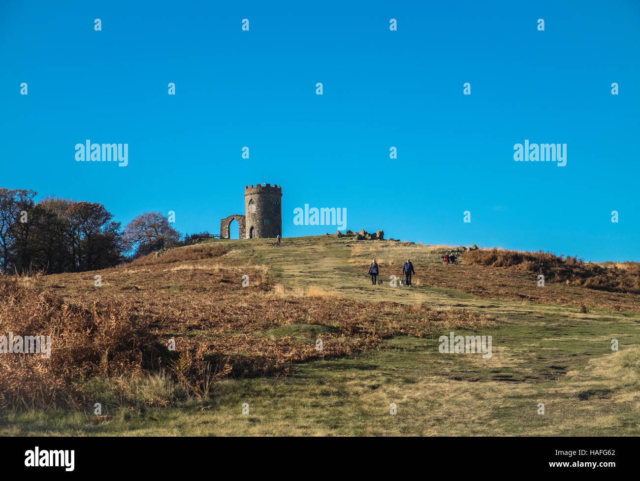 The folly known as 'Old John' is a well known landmark located in Bradgate Park, Leicestershire, UK Stock Photo