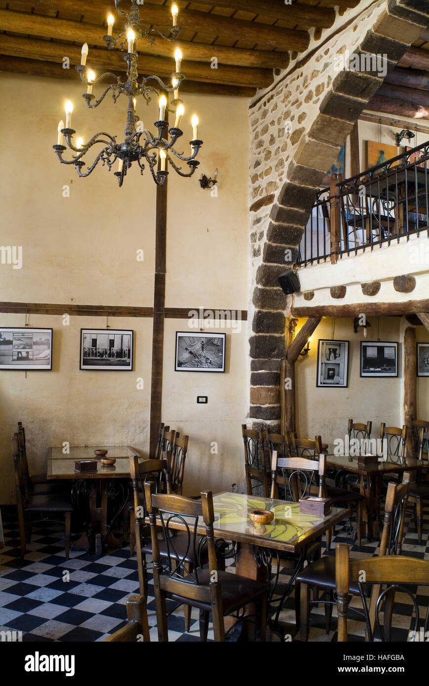 Ninar Art Cafe in the Christian Quarter of Damascus' Old Town in Syria before the war Stock Photo