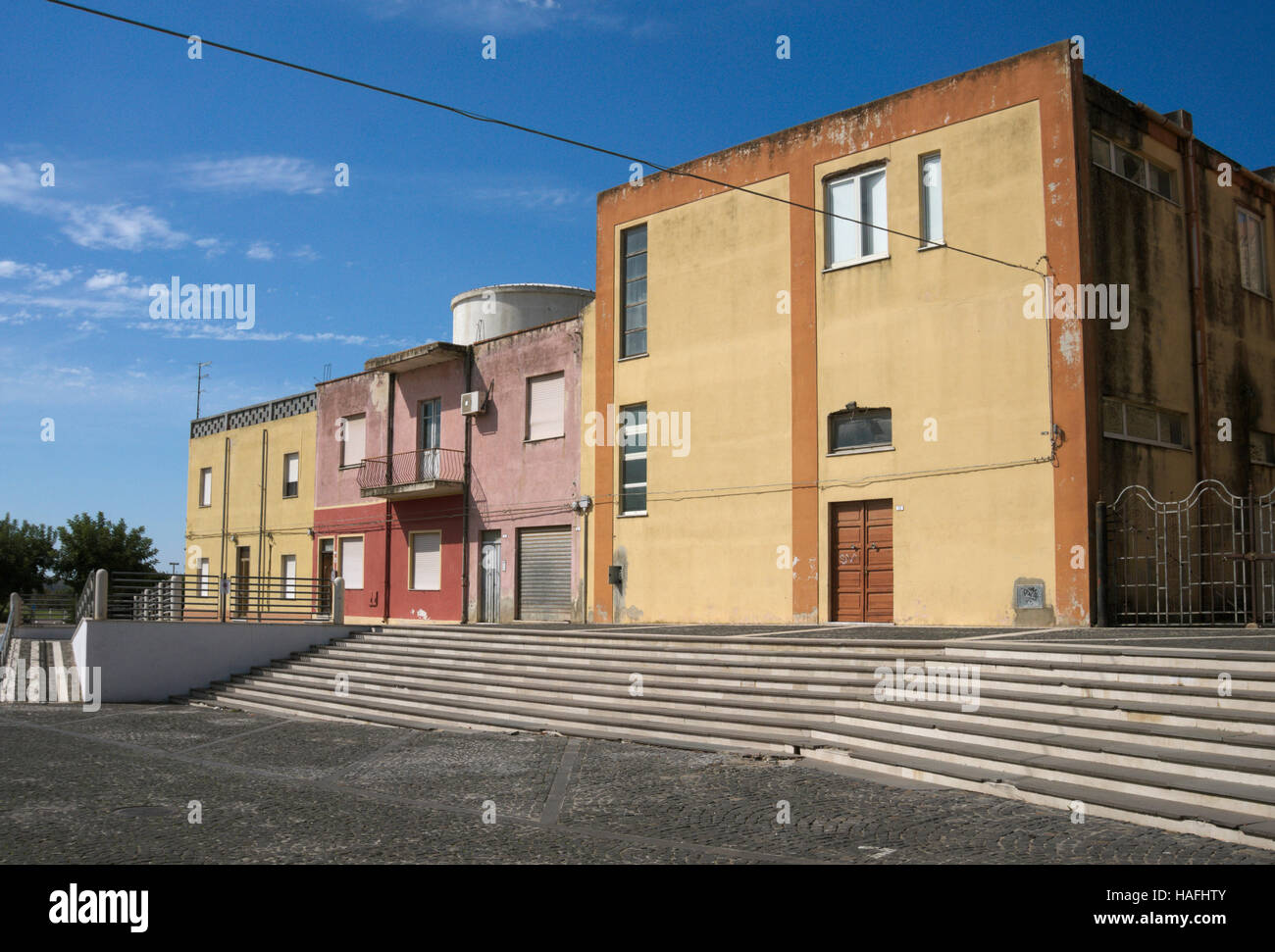 buildings in Cabras, Sinis peninsula, Oristano province, Sardinia, Italy Stock Photo