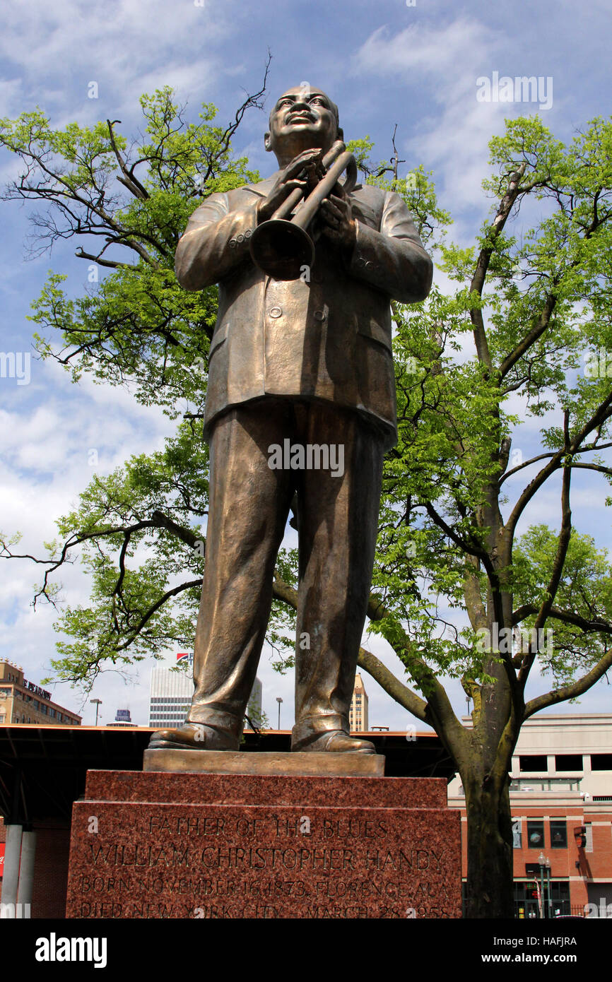 Statue of William Christopher Handy (W C Handy) on Beale Street in