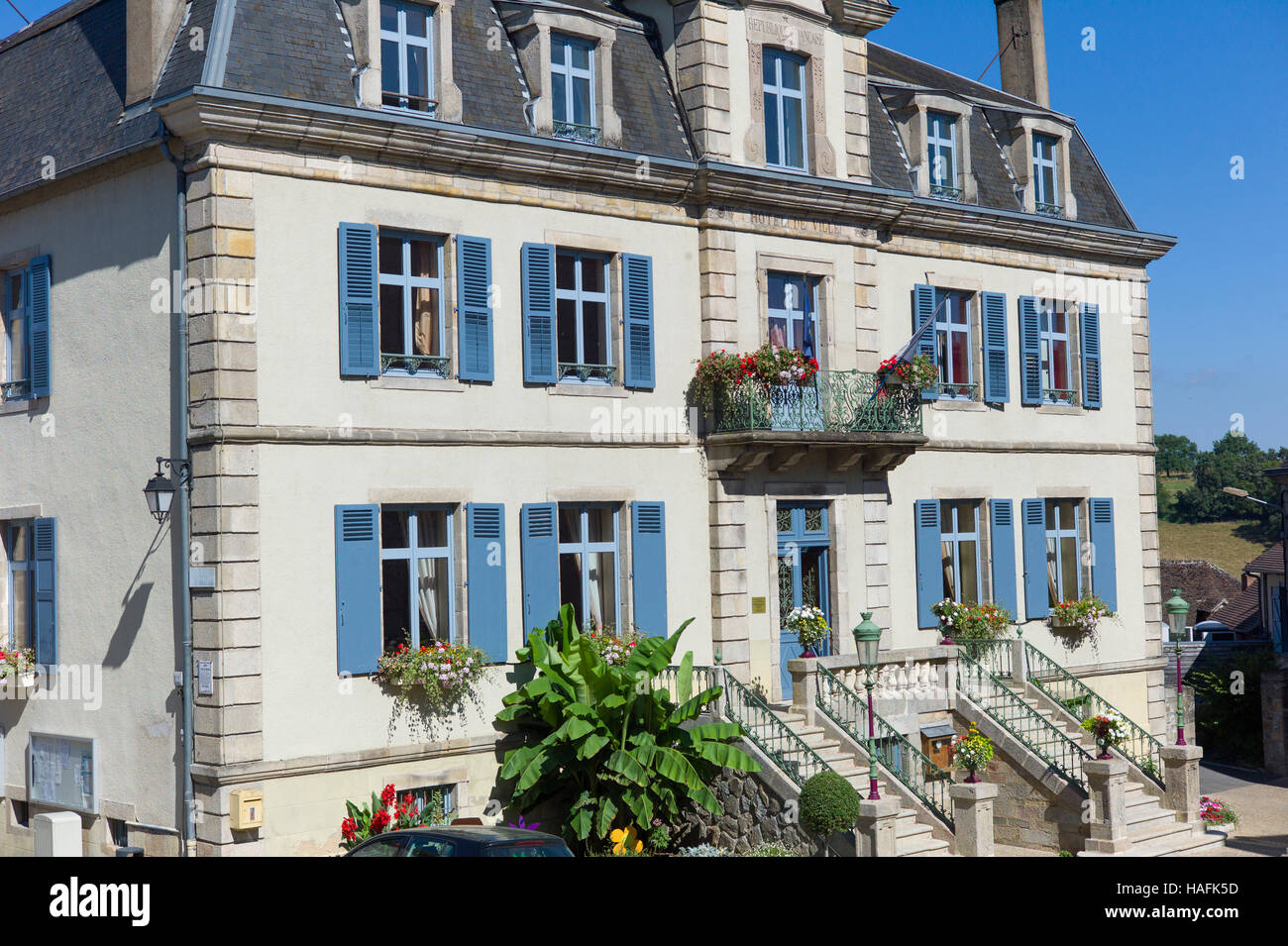 Hotel de Ville at Solignac. France. Stock Photo