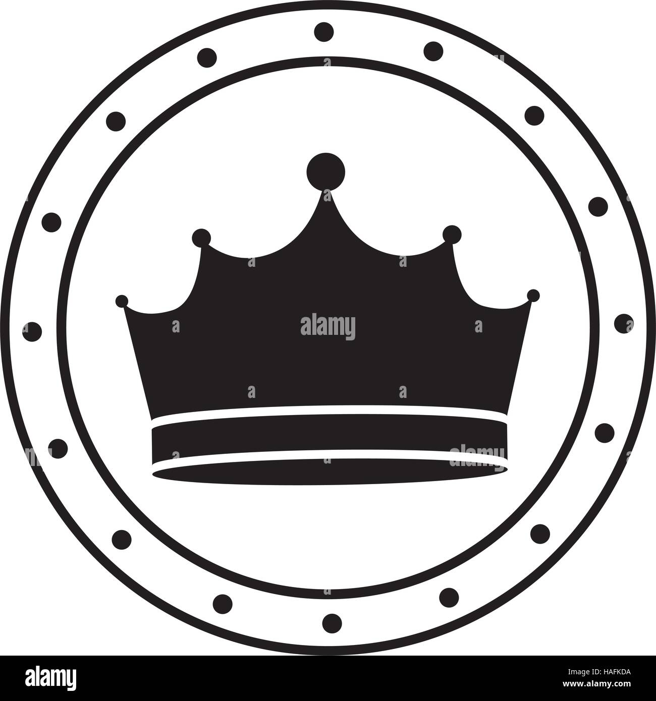 Crown and seal stamp icon. Royal king queen and luxury theme. Isolated