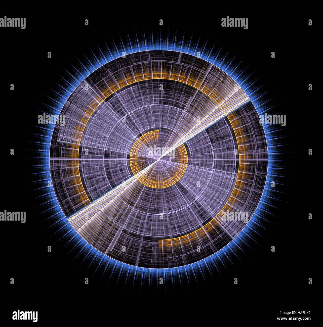 Abstract technology disk fractal 3d rendering computer-generated image ...