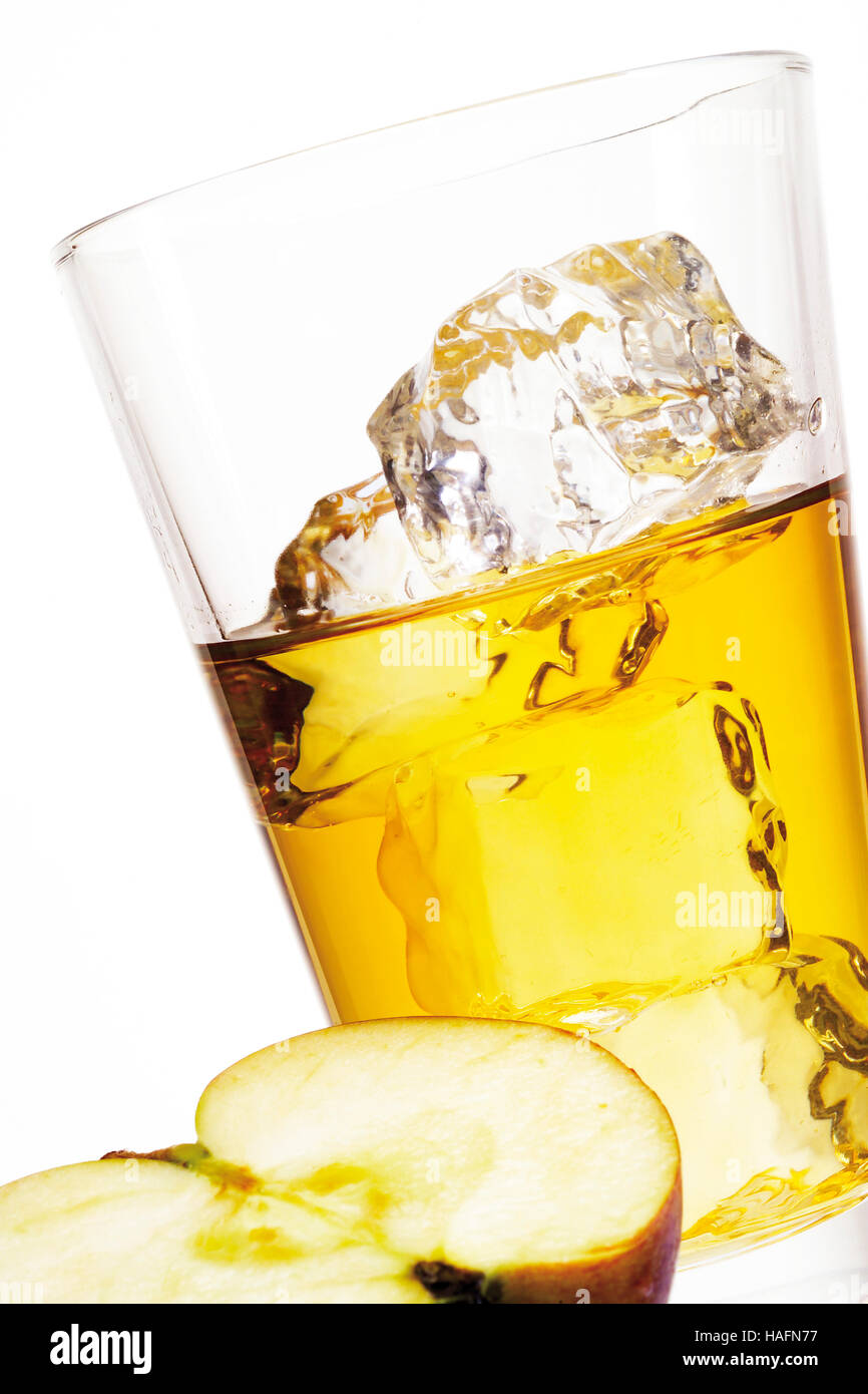 Apple juice with icecubes Stock Photo Alamy