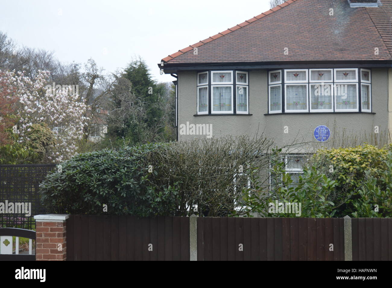 John Lennon childhood home Liverpool Stock Photo Alamy