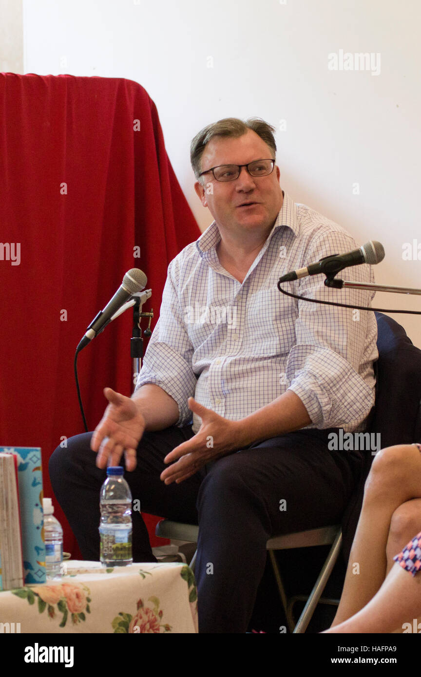 Ed Balls, former senior Labour politician, recent star of Strictly Come Dancing, speaks at the Stoke Newington Literary Festival Stock Photo