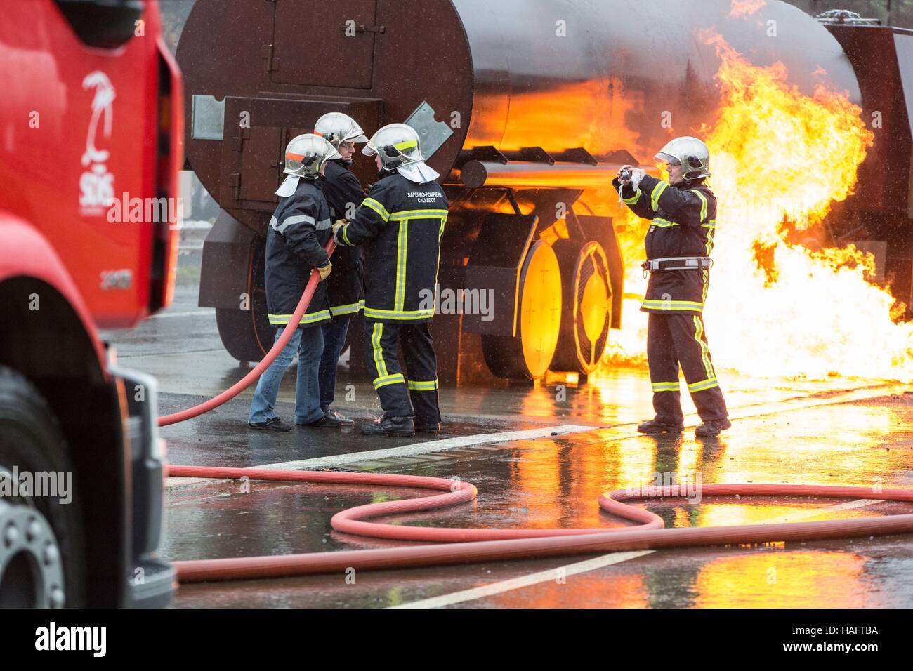 LIVE MY LIFE AS A FIREFIGHTER Stock Photo