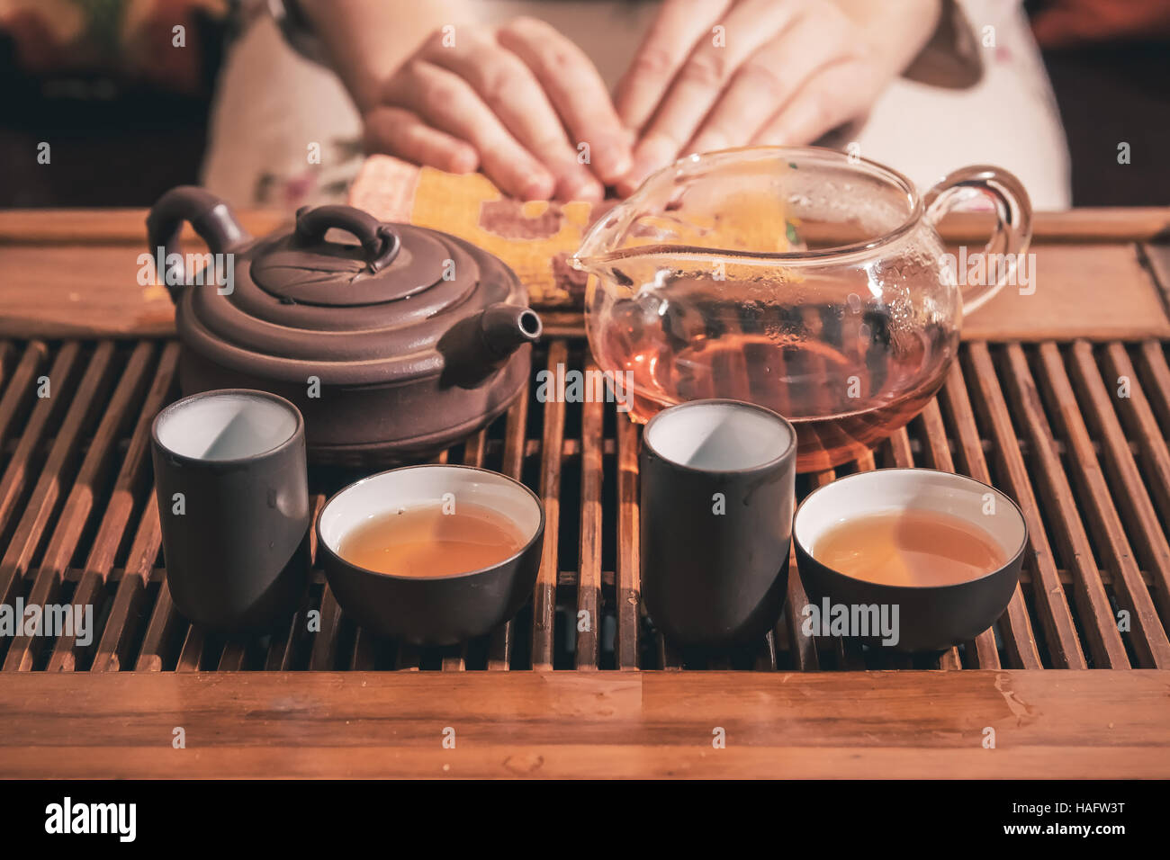 tea ceremony is performed by master Stock Photo - Alamy