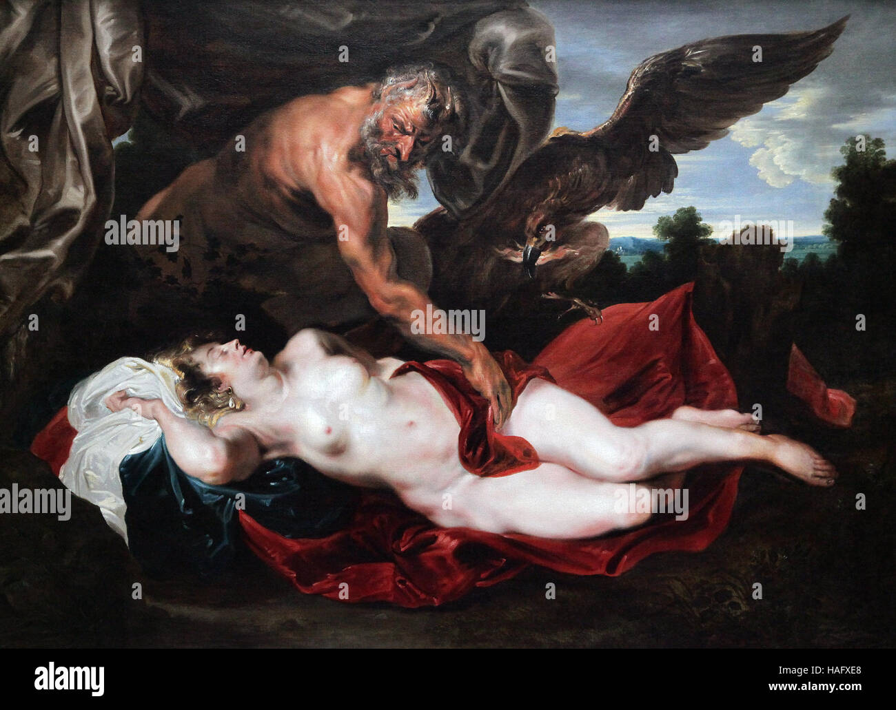 Jupiter and Antiope 1620 by Anthony van Dyck 1599-1641 Stock Photo