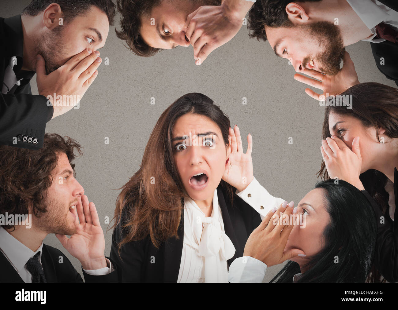 Gossip among many people Stock Photo