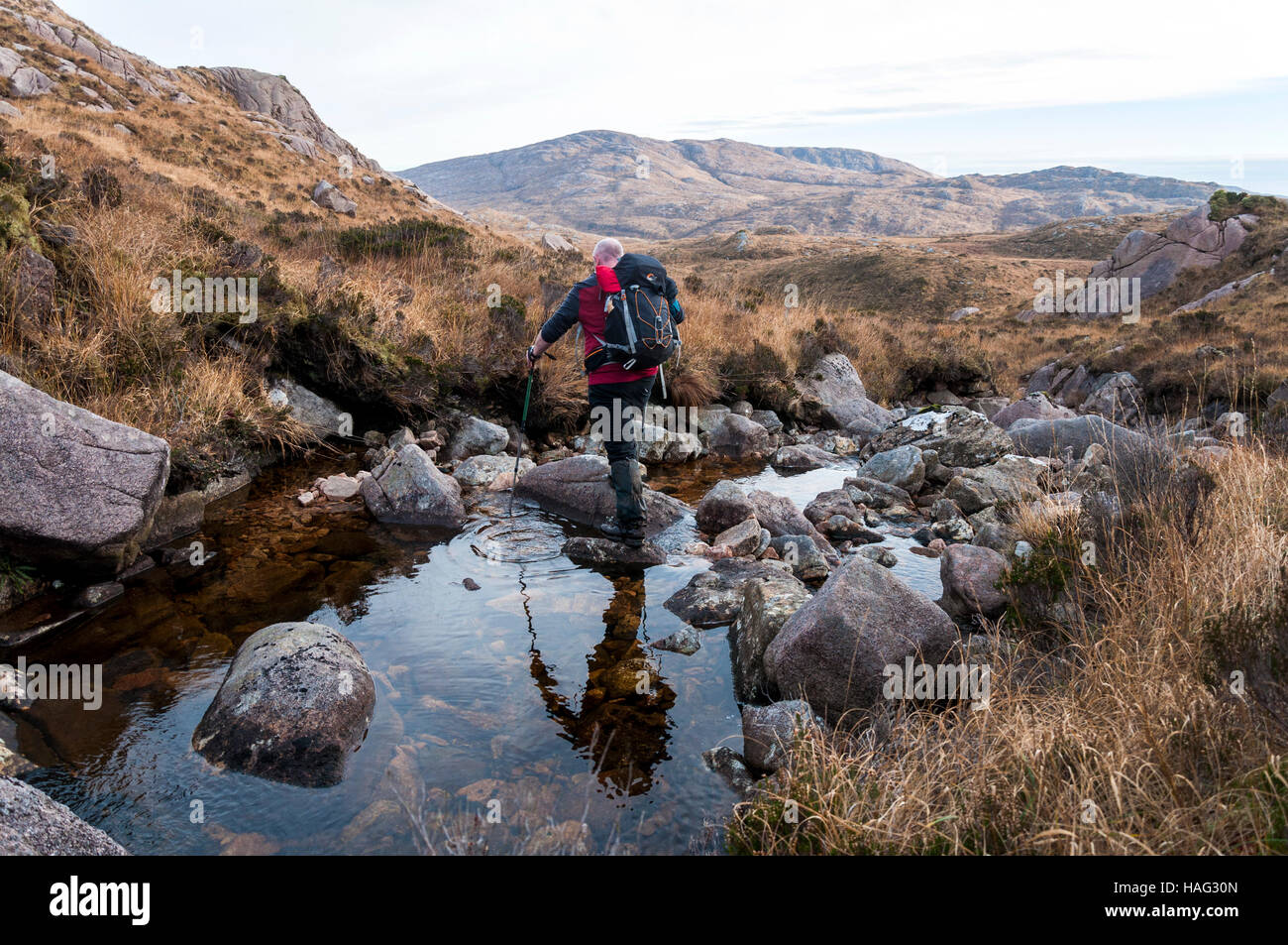 Walking in Bluestack Mountains, County Donegal, Ireland Stock Photo Alamy