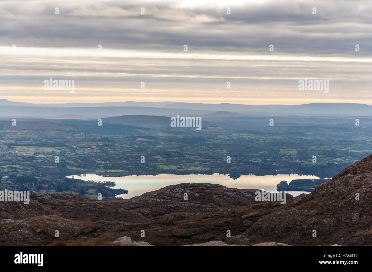 Lough Eske, County Donegal, Ireland. View from Bluestack Mountains. Stock Photo