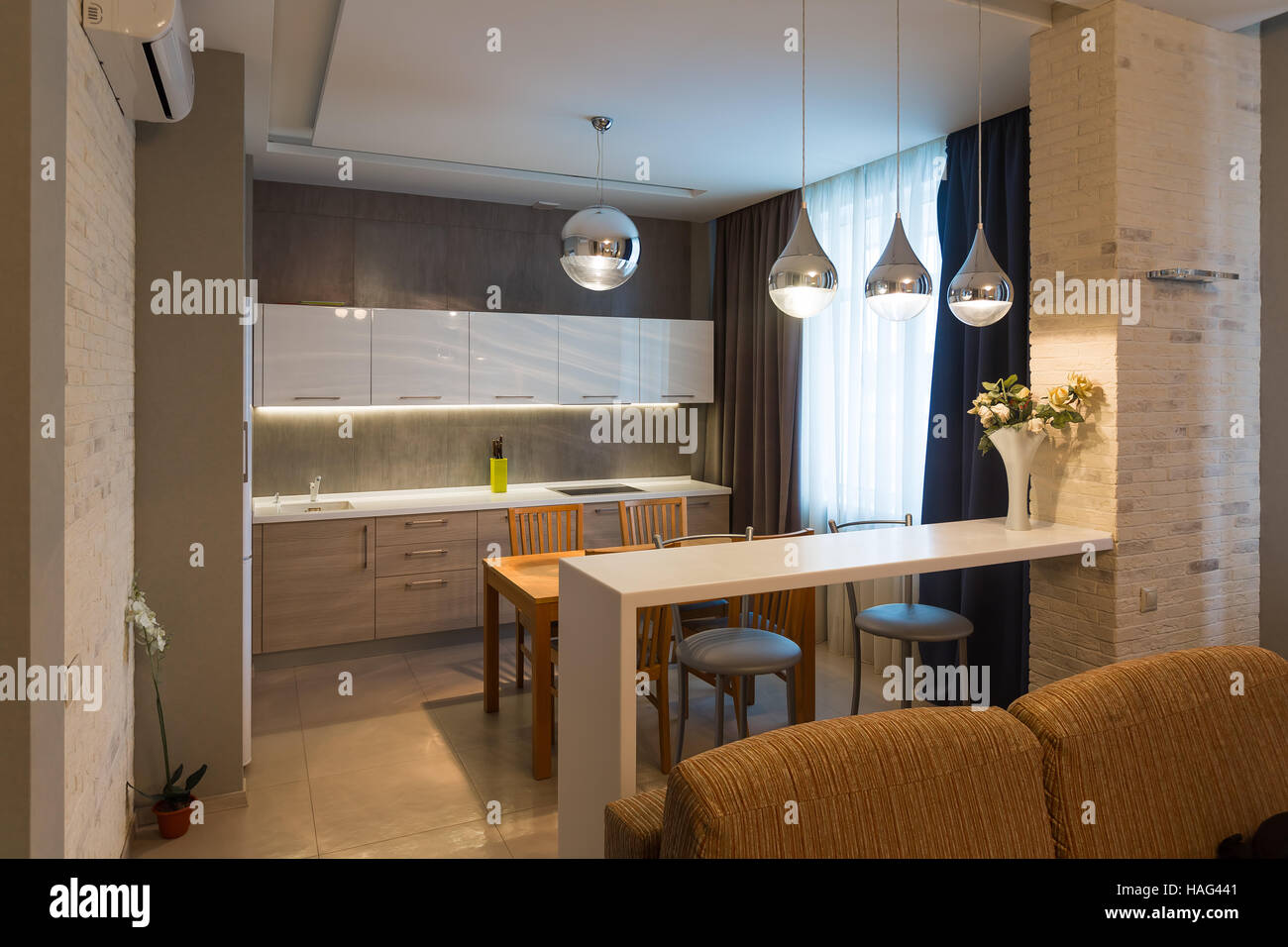 Modern kitchen interior in new luxury home, apartment Stock Photo - Alamy