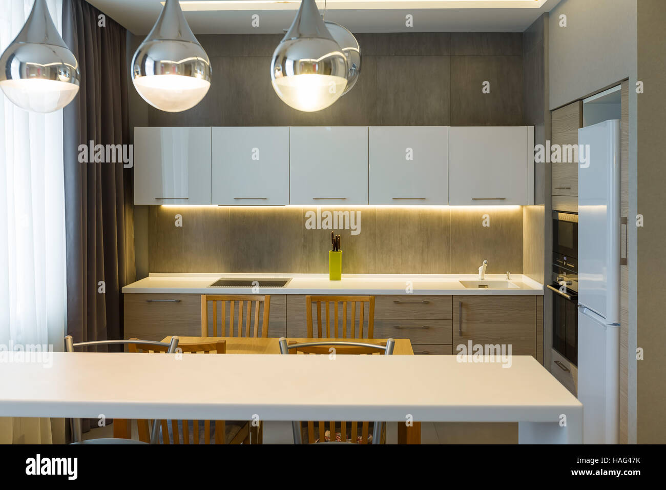 Photo inspiration: Visual Reference: Modern Kitchen Interior In New Luxury Home Apartment Stock Photo