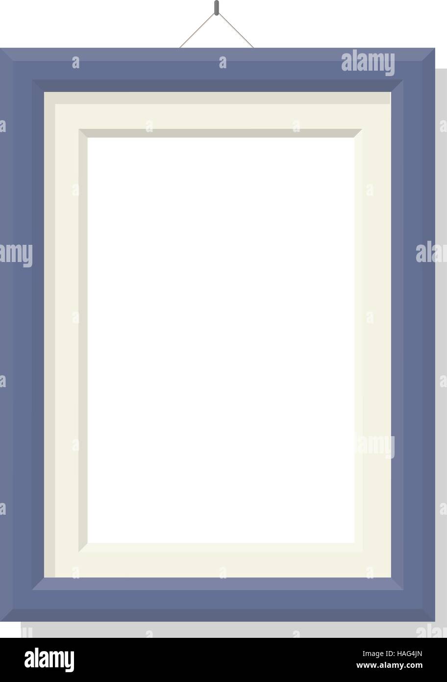 Isolated photo frame on the white wall Stock Vector