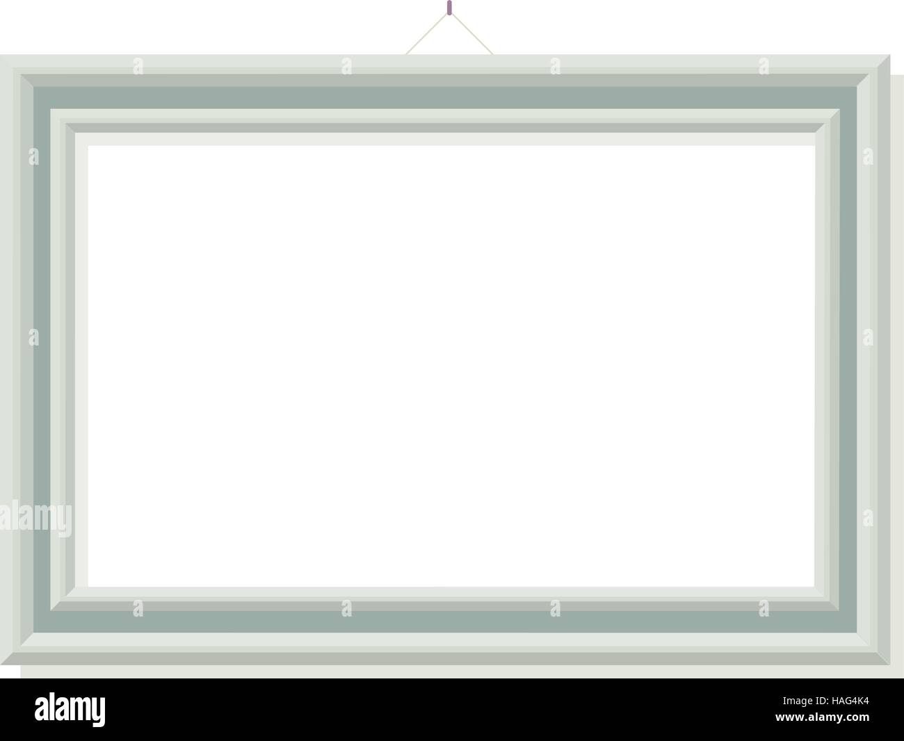 Isolated green photo frame on the white wall Stock Vector