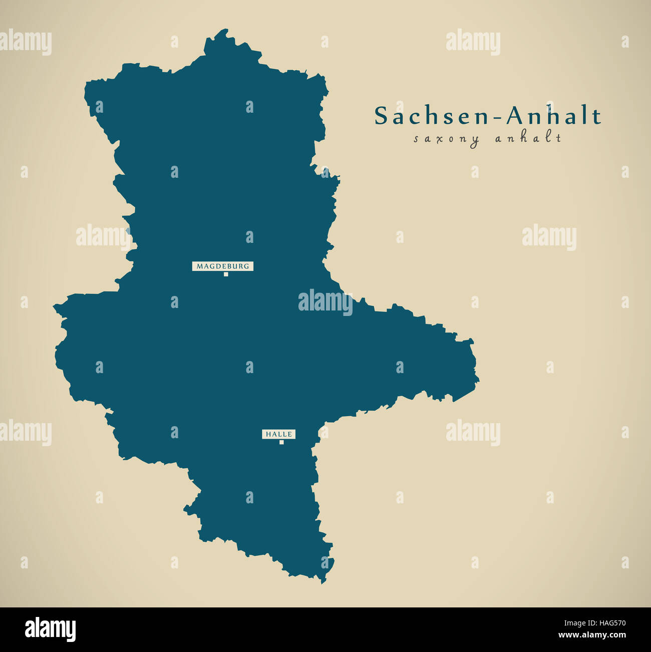Modern Map - Sachsen Anhalt DE Germany Stock Photo - Alamy