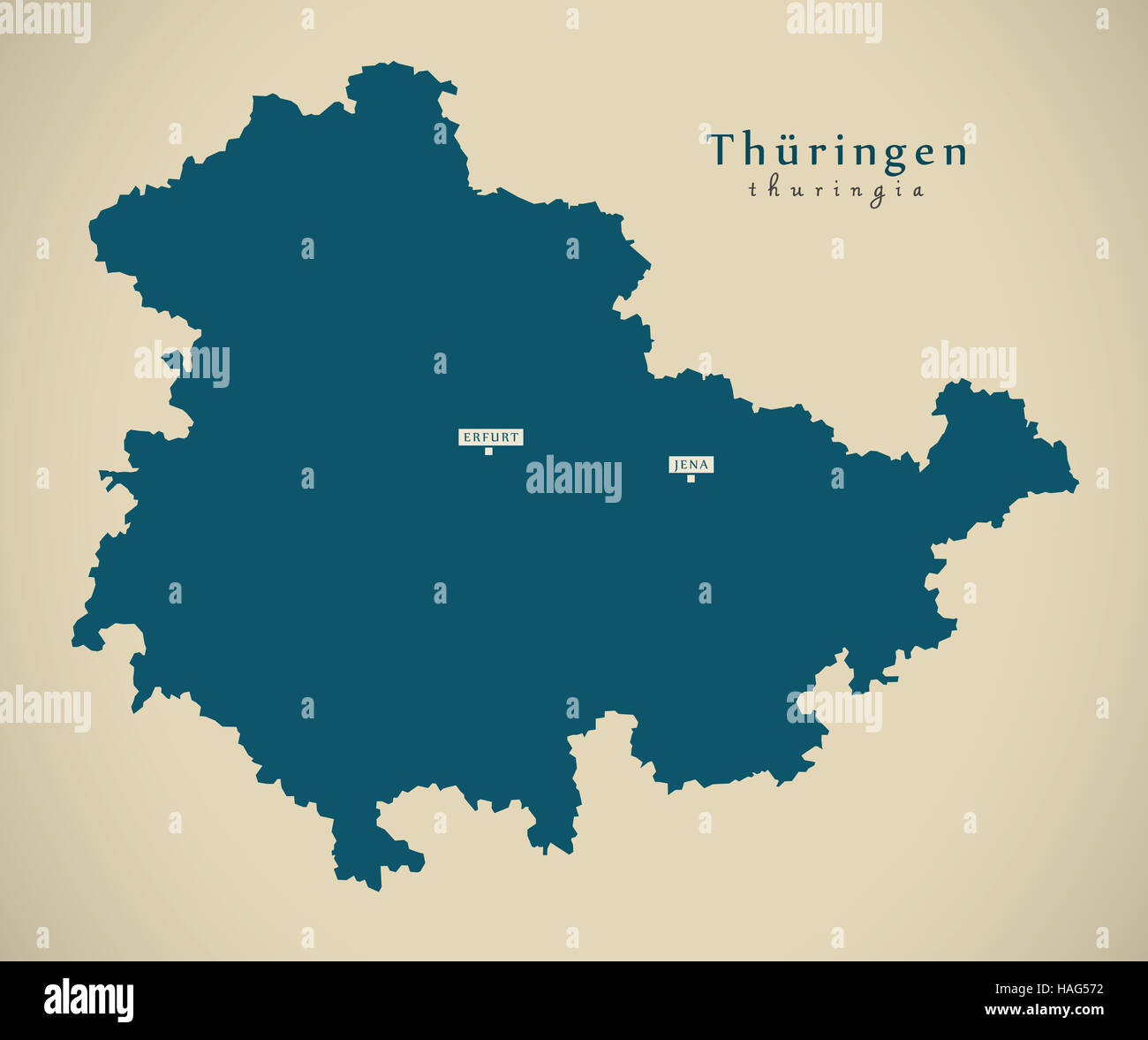 Modern Map - Thüringen DE Germany Stock Photo - Alamy